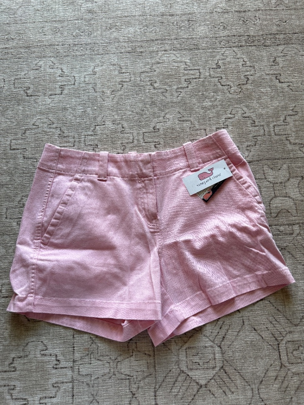 Vineyard Vines Herringbone Everyday Shorts - Pink Cloud, sz 2 NWT